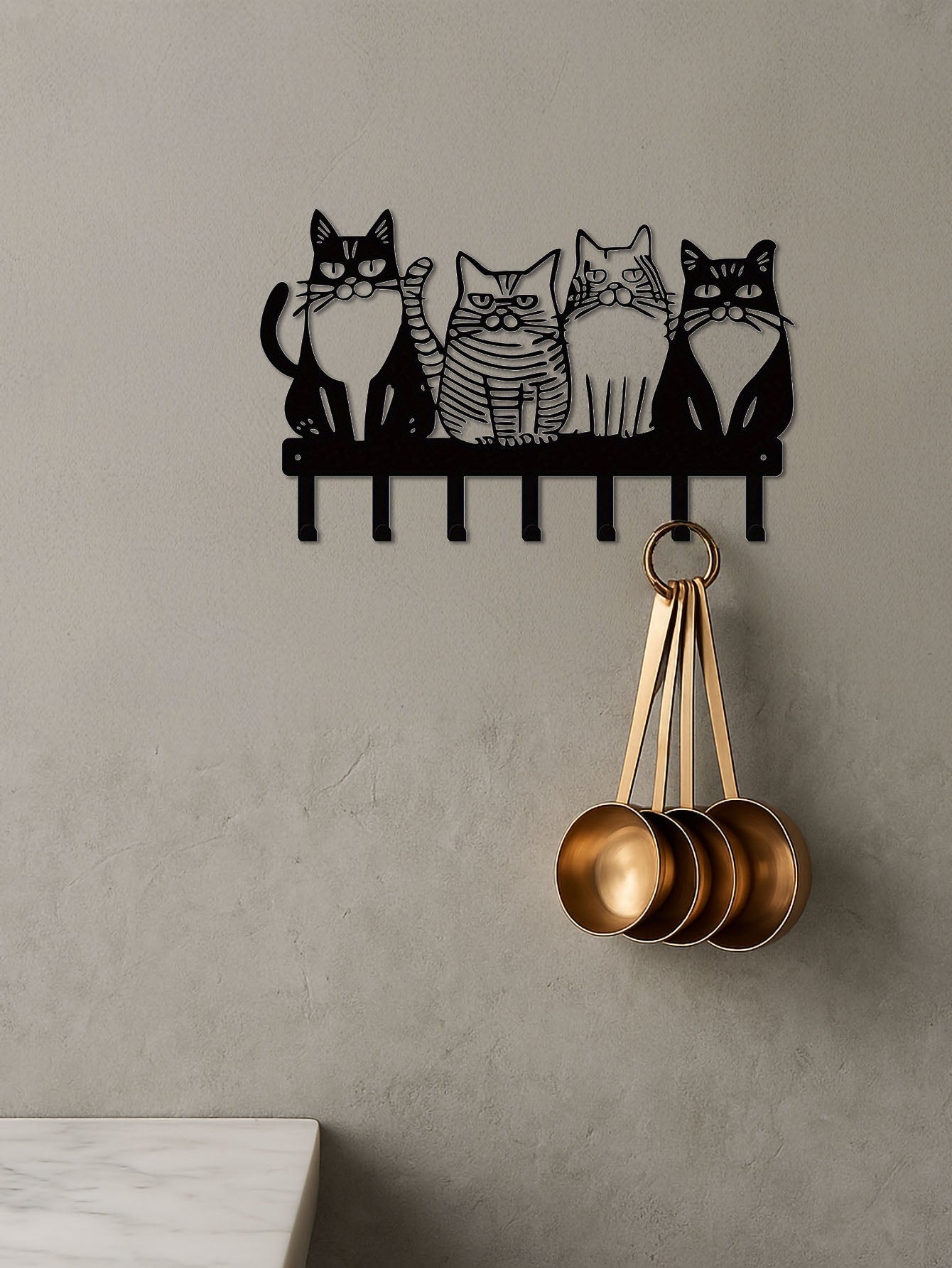1PC Cute Cat Wall Hook-Adorable Kitty Decor For Home, Strong Metal Wall Hooks 28 k