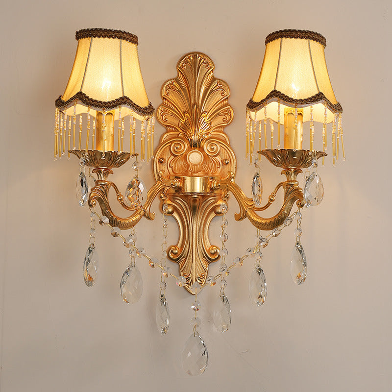 Living Room Golden Crystal Wall Sconces Villa Hotel Hallway Corridor Decorative Wall Lights 28 k