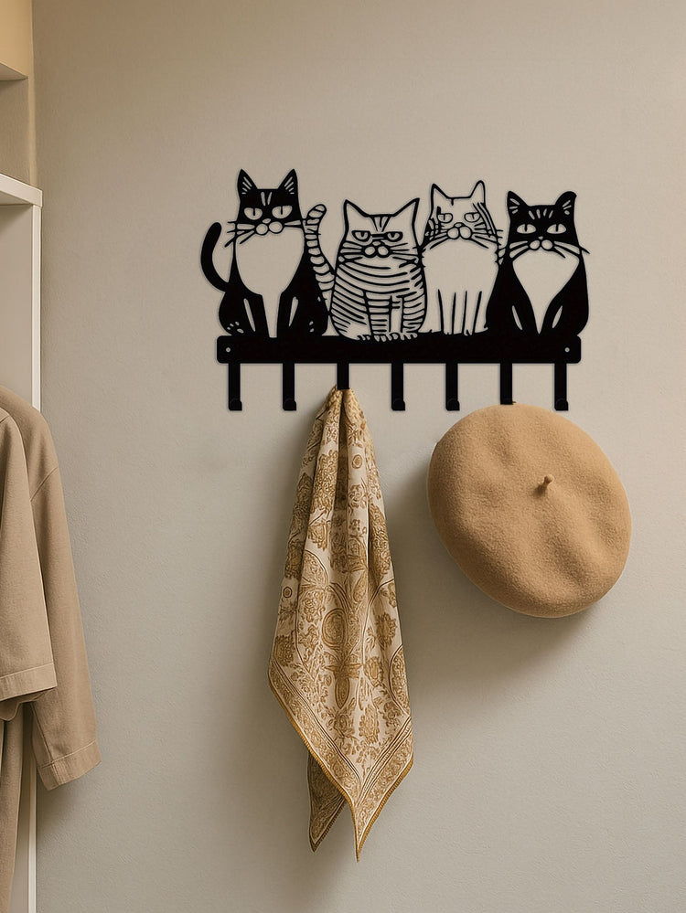 1PC Cute Cat Wall Hook-Adorable Kitty Decor For Home, Strong Metal Wall Hooks 28 k