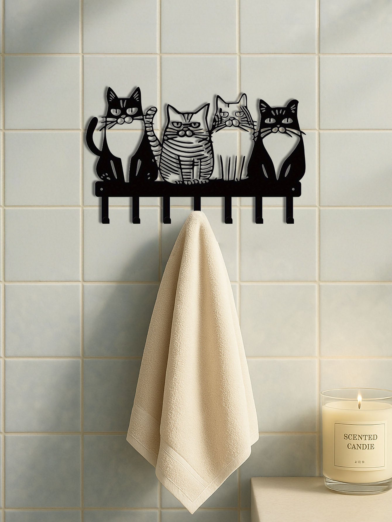 1PC Cute Cat Wall Hook-Adorable Kitty Decor For Home, Strong Metal Wall Hooks 28 k